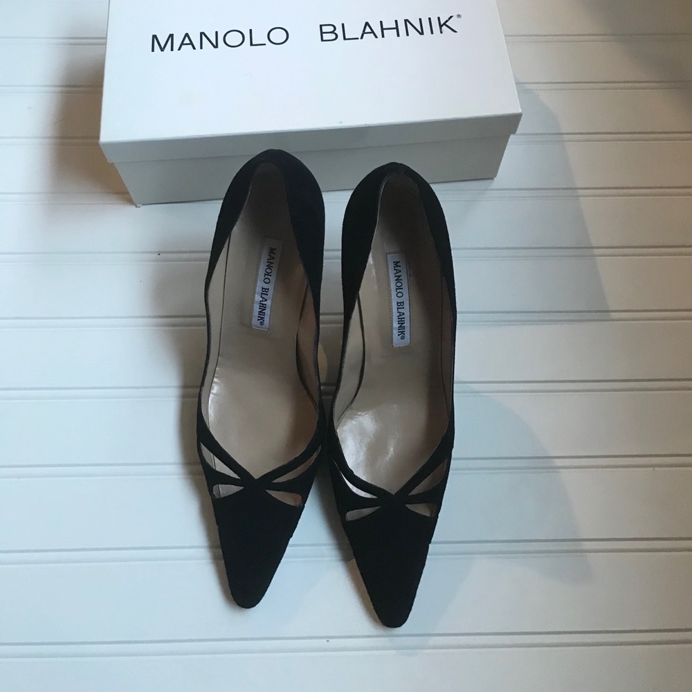 Authentic Manolo Blahnik worn twice 90ml heel